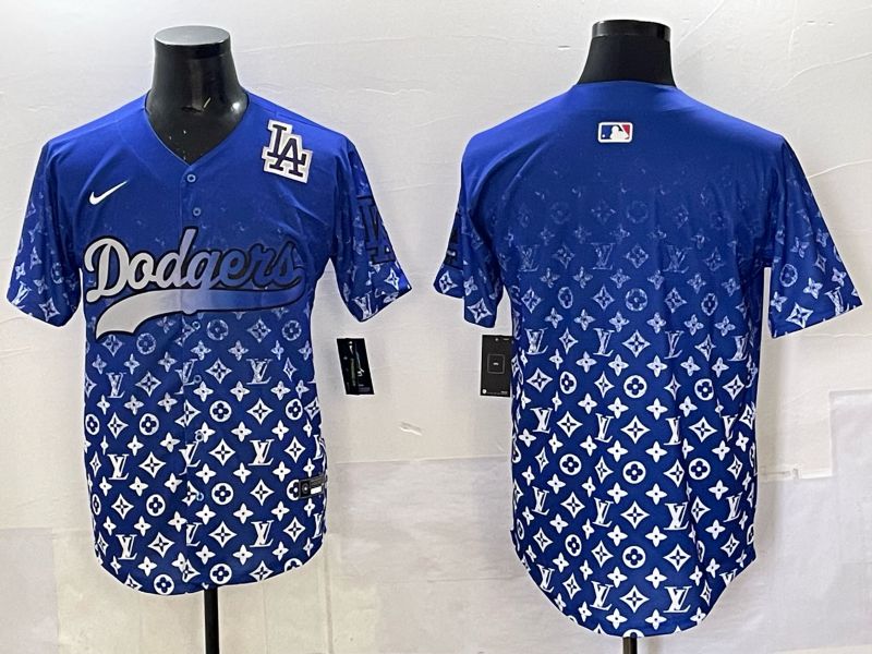 Men Los Angeles Dodgers Blank Blue Nike 2025 MLB jersey 02